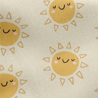 Happy Smiling Sun Jersey Backed Fleece