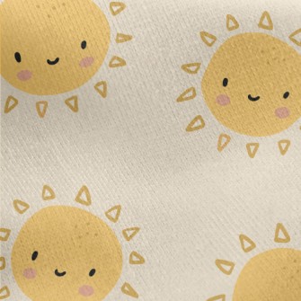 Cute Smiling Sun Jersey Backed Fleece
