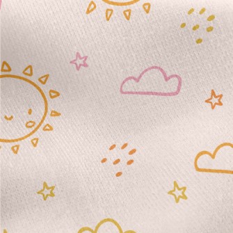Color Sun Doodle Jersey Backed Fleece