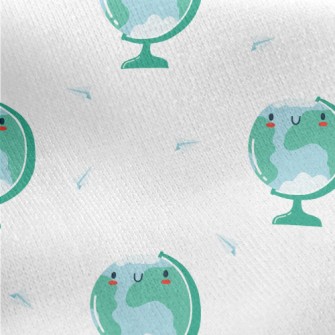Cute Globe Jersey Backed Fleece