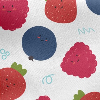 Cute Smiling Berry Jersey Backed Fleece