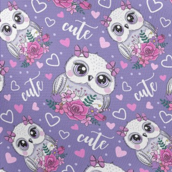 Cute Cartoon Owl Pongee