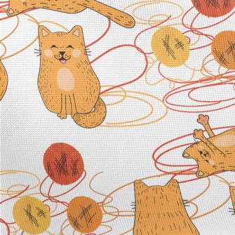 Cat Playing With A Ball Of Yar Pongee