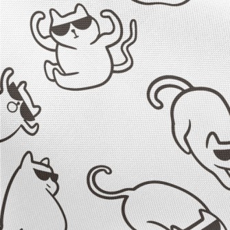 Cute Cat With Sunglasses Pongee