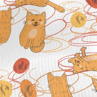 Cat Playing With A Ball Of Yar Stretch Jersey