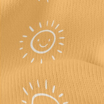 Sun Smiley Face Doodle Stretch Jersey