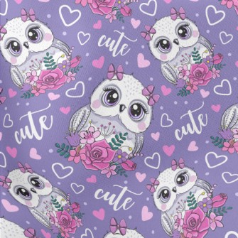 Cute Cartoon Owl Lightweight Cotton Poplin