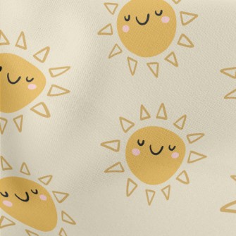 Happy Smiling Sun Lightweight Cotton Poplin