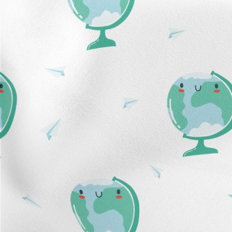 Cute Globe Lightweight Cotton Poplin