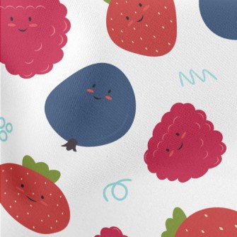 Cute Smiling Berry Lightweight Cotton Poplin