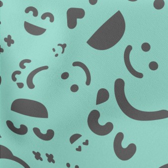 Emotional Emoticons Lightweight Cotton Poplin