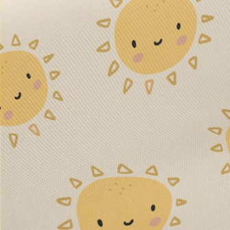 Cute Smiling Sun Midweight Cotton Poplin