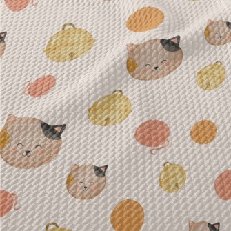 Watercolor Calico Cat Birdseye Piqué