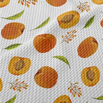 Hand Drawn Peaches Birdseye Piqué