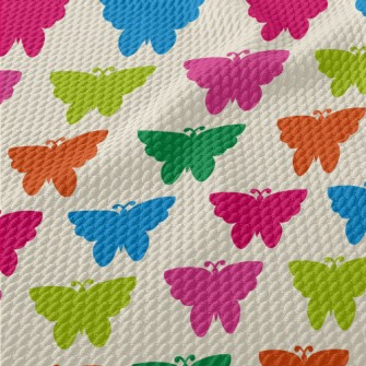 Colorful Butterfly Silhouettes Birdseye Piqué