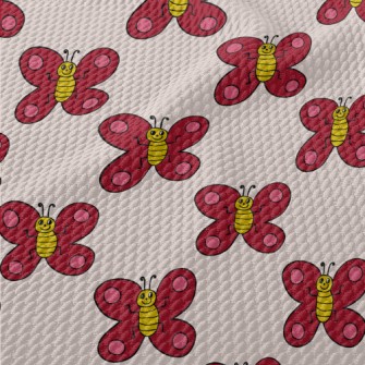 Red Butterfly Graffiti Birdseye Piqué