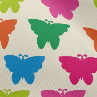 Colorful Butterfly Silhouettes Chiffon