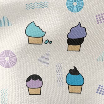 Cartoon Cup Cake Waterproof Canvas