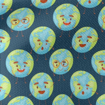 Cute Happy Earth Waterproof Canvas