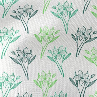 Hand Drawn Lily And Daffodil Waterproof Canvas