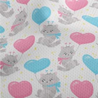 Love Balloon Cat Athletic Mesh Flat Back
