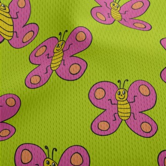 Funny Butterfly Graffiti Athletic Mesh Flat Back