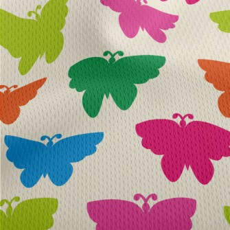 Colorful Butterfly Silhouettes Athletic Mesh Flat Back