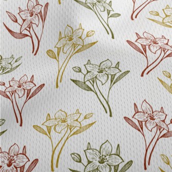 Colored Lilies And Daffodils Athletic Mesh Flat Back