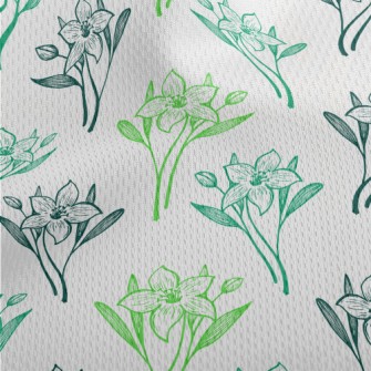 Hand Drawn Lily And Daffodil Athletic Mesh Flat Back