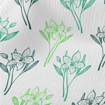 Hand Drawn Lily And Daffodil Terry