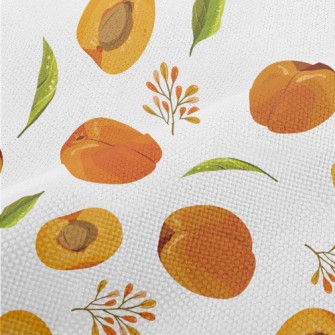 Hand Drawn Peaches Performance Linen