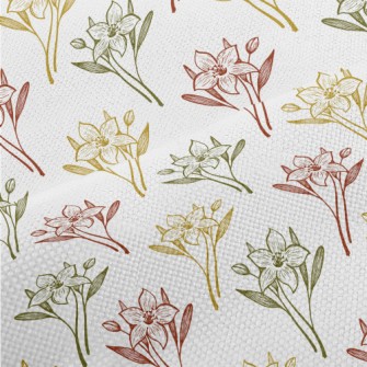 Colored Lilies And Daffodils Performance Linen