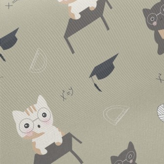 Cats Take Math Lessons Twill