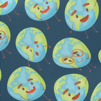 Cute Happy Earth Twill
