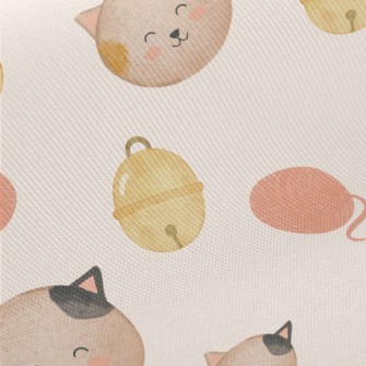 Watercolor Calico Cat Twill