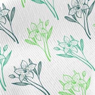 Hand Drawn Lily And Daffodil Standard Corduroy