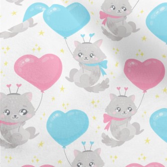 Love Balloon Cat Micro Fleece