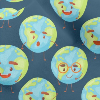 Cute Happy Earth Micro Fleece