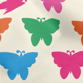 Colorful Butterfly Silhouettes Micro Fleece