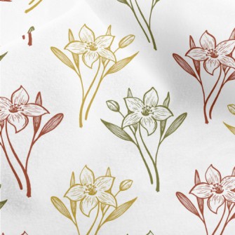 Colored Lilies And Daffodils Micro Fleece