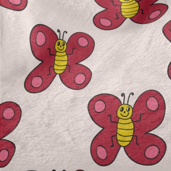 Red Butterfly Graffiti Minky