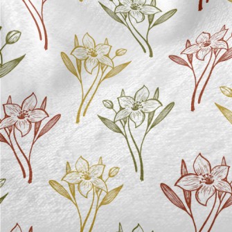 Colored Lilies And Daffodils Minky