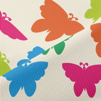 Colorful Butterfly Silhouettes Piqué