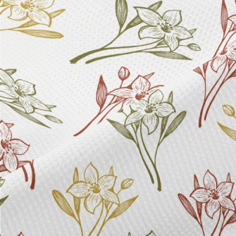Colored Lilies And Daffodils Piqué