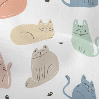 Colorful Tranquil Cat Lightweight Performance Linen
