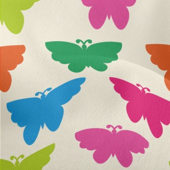 Colorful Butterfly Silhouettes Lightweight Performance Linen