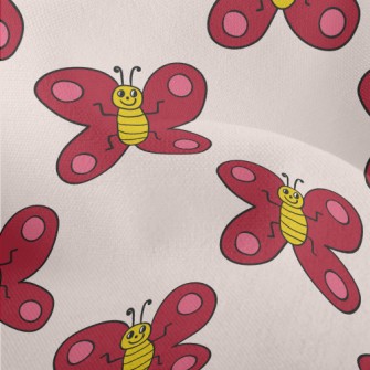Red Butterfly Graffiti Lightweight Performance Linen
