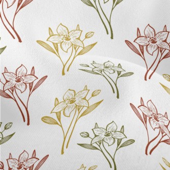 Colored Lilies And Daffodils Lightweight Performance Linen