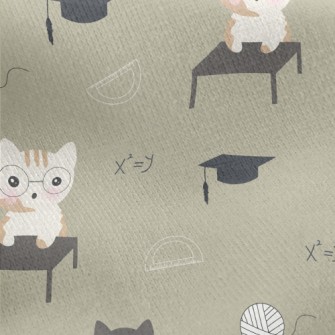 Cats Take Math Lessons Jersey Backed Fleece
