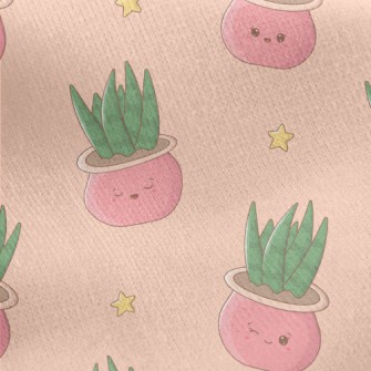 Cute Aloe Vera Pot Jersey Backed Fleece